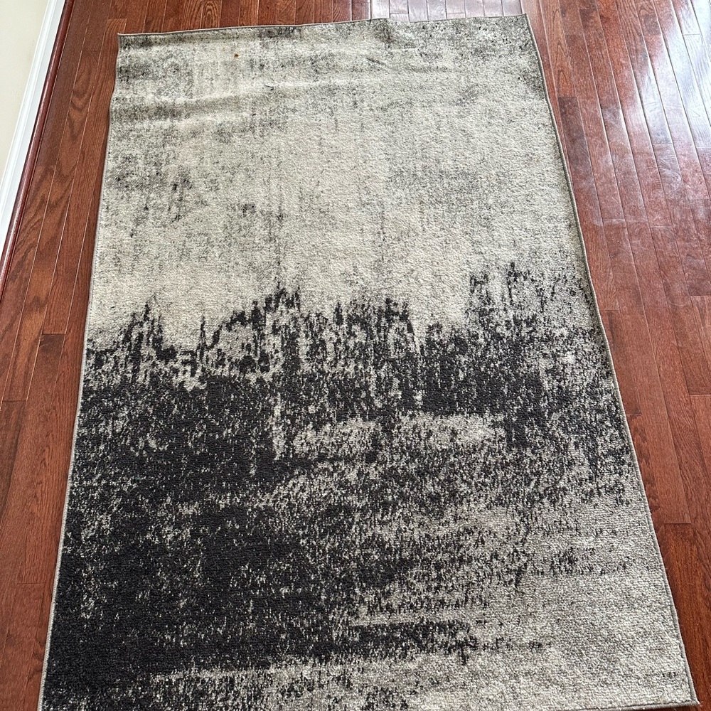 nuLOOM Alayna Abstract Waterfall Area Rug 4x6 Black & White
